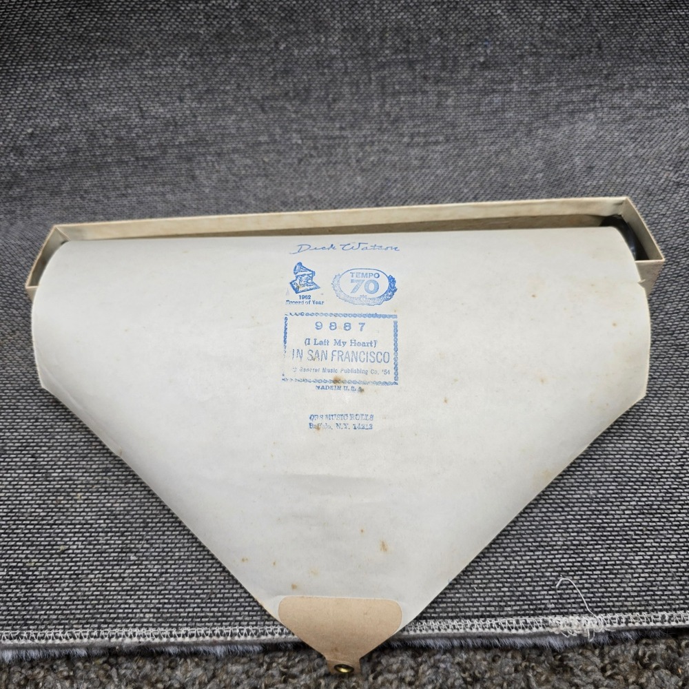 QRS Player Piano Word Roll 9887 I Left My Heart In San Francisco Vintage Good